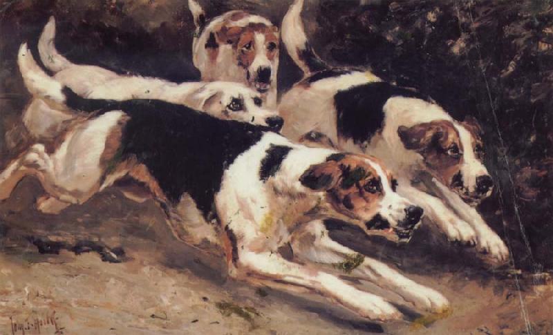 Johannes Frederik Hulk Some Dogs Sweden oil painting art